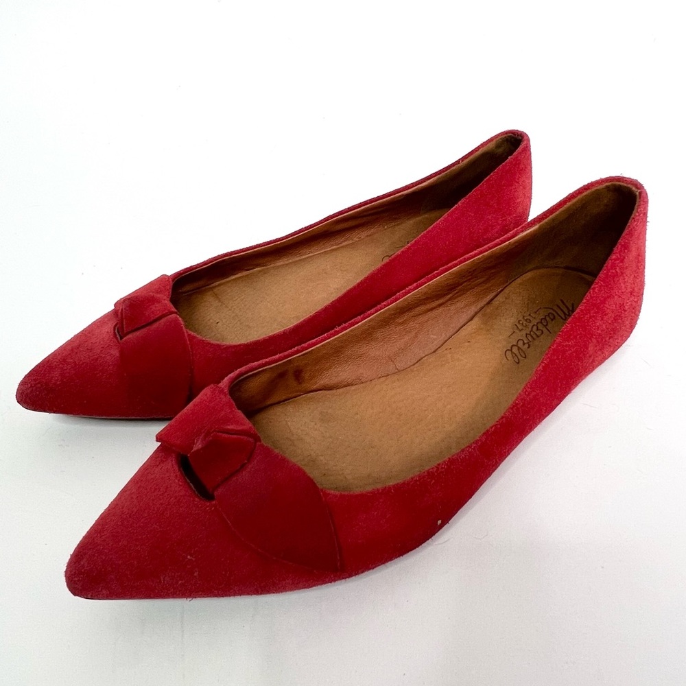 Madewell Red Suede Leather Flats 7.5